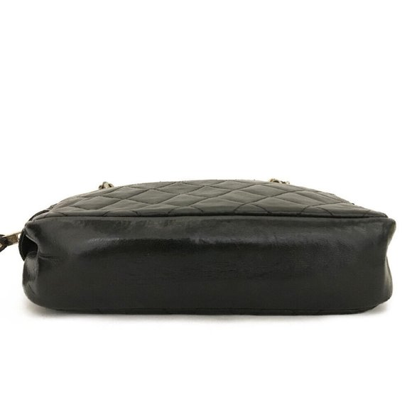 CHANEL Quilted Matelasse Lambskin Chain Shoulder Camera Bag Black leather gold - Picture 7 of 16